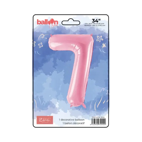 Solid Pink Number Balloons - Image 8