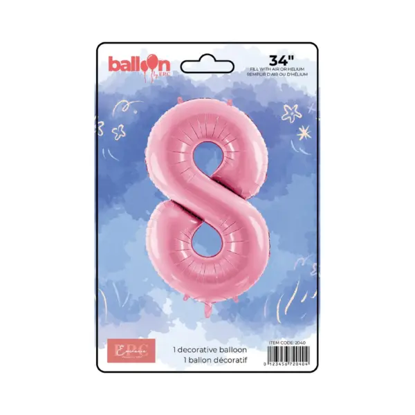 Solid Pink Number Balloons - Image 9
