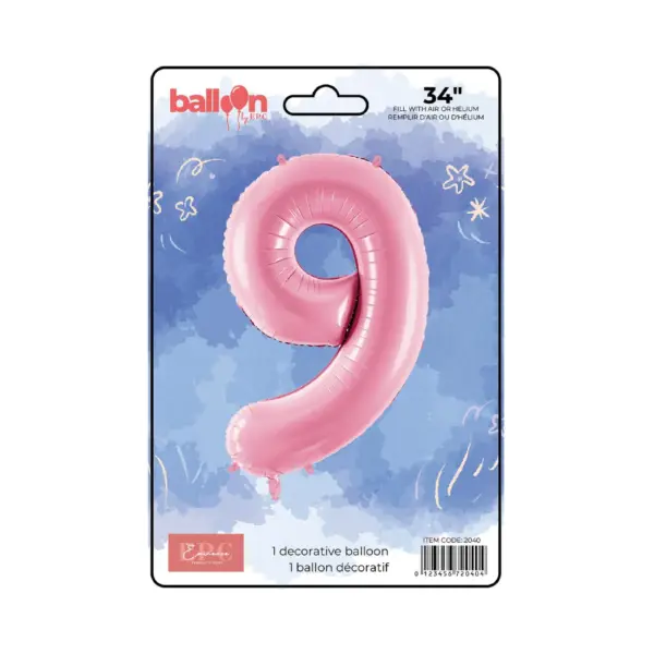 Solid Pink Number Balloons - Image 10
