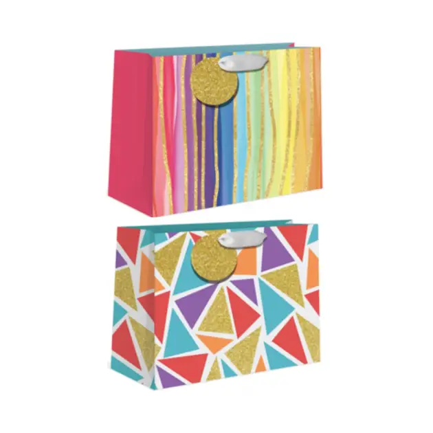 Premium Giftbag- Horizontal Glitter Medium 2 assorted  Styles
