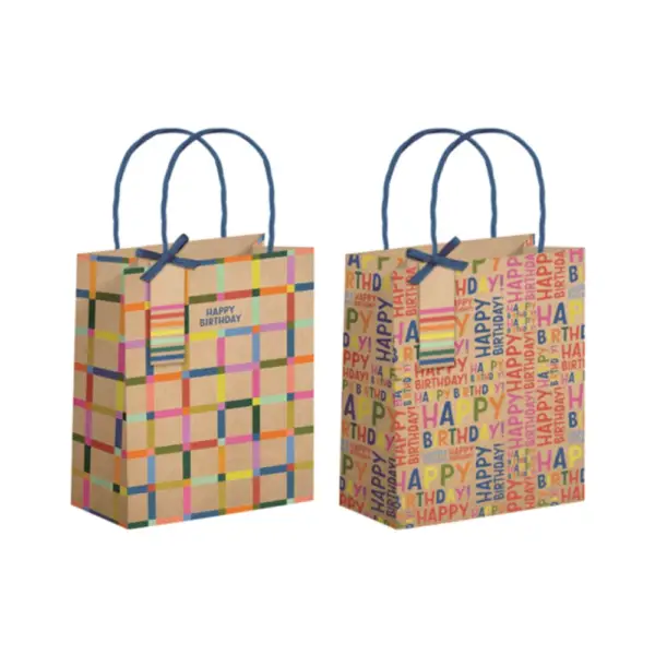 Premium Craft Gift Bag with Colour Printing Large 2 assorted styles