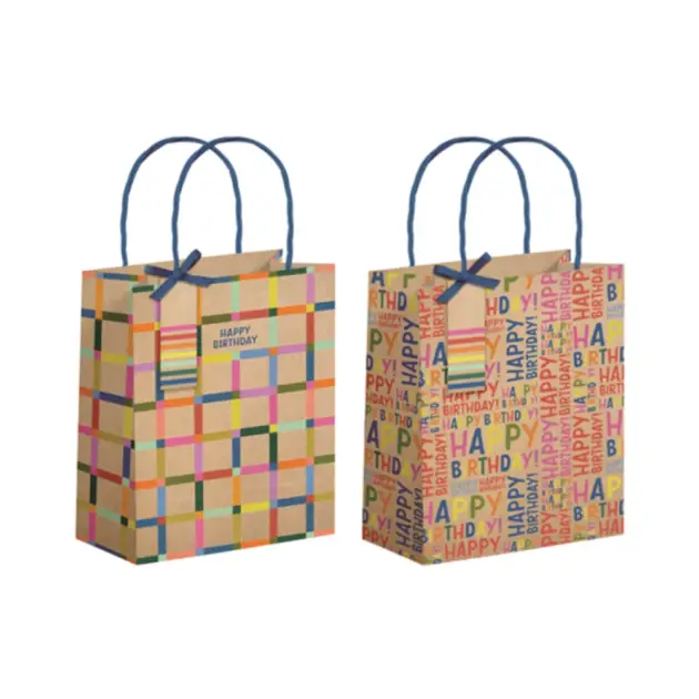 Premium Craft Gift Bag with Colour Printing Large 2 assorted styles