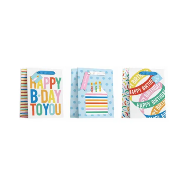 Premium Giftbag Glitter Large 3 assorted styles