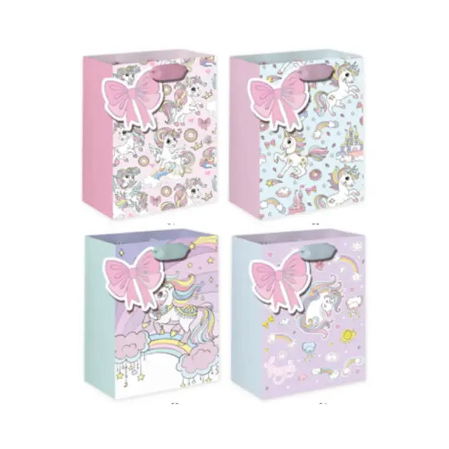 Premium unicorn and fantasy-themed Gift Bag Glitter Large 4 assorted styles