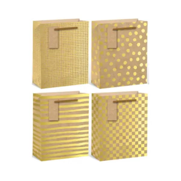 Premium Elegant Gift Bag Hot Stamp Large 4 assorted styles