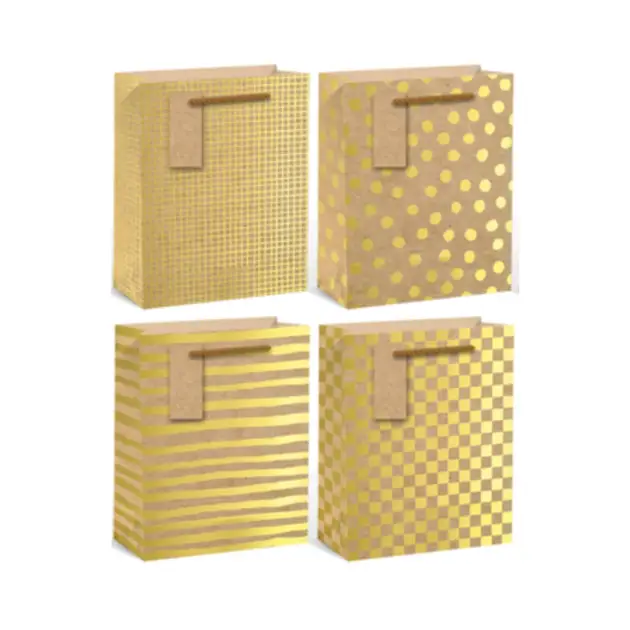 Premium Elegant Gift Bag Hot Stamp Large 4 assorted styles