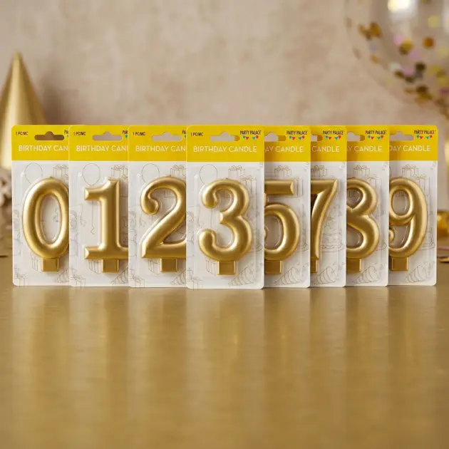 Numeral Metalic Candle - Gold