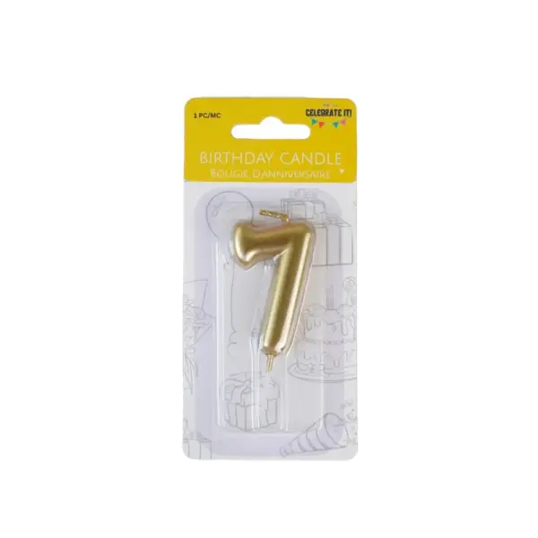 Mini Numeral Metalic Candle - Gold - Image 4