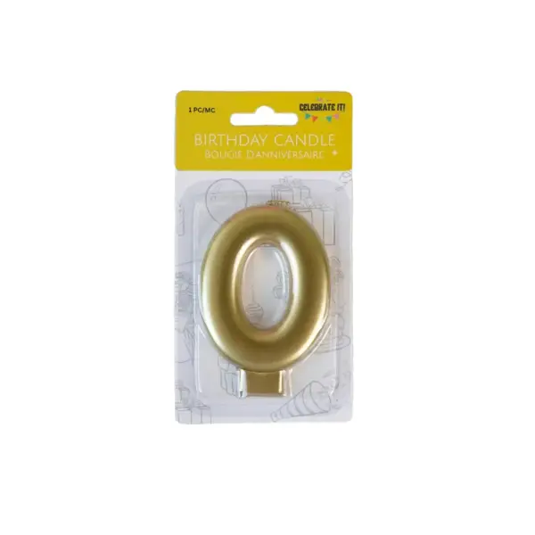 Numeral Metalic Candle - Gold - Image 2