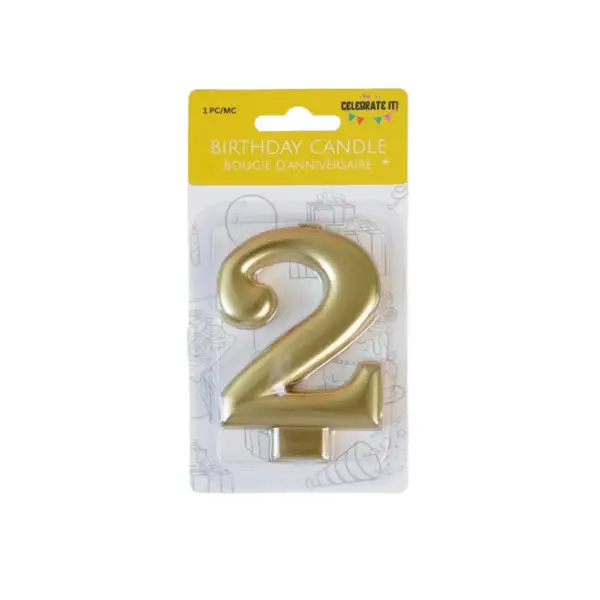 Numeral Metalic Candle - Gold