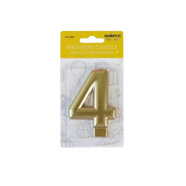 Numeral Metalic Candle - Gold - Image 5