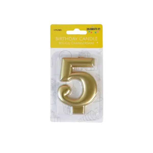Numeral Metalic Candle - Gold - Image 6