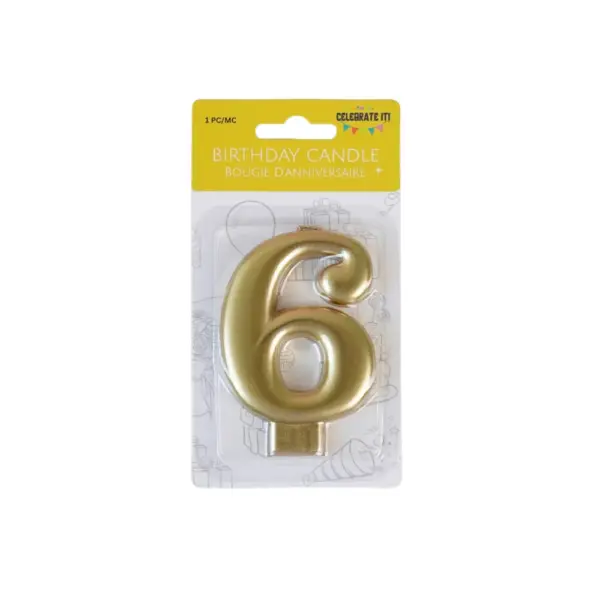 Numeral Metalic Candle - Gold - Image 7
