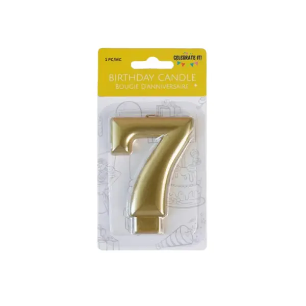 Numeral Metalic Candle - Gold - Image 8