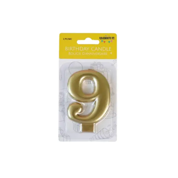 Numeral Metalic Candle - Gold - Image 10
