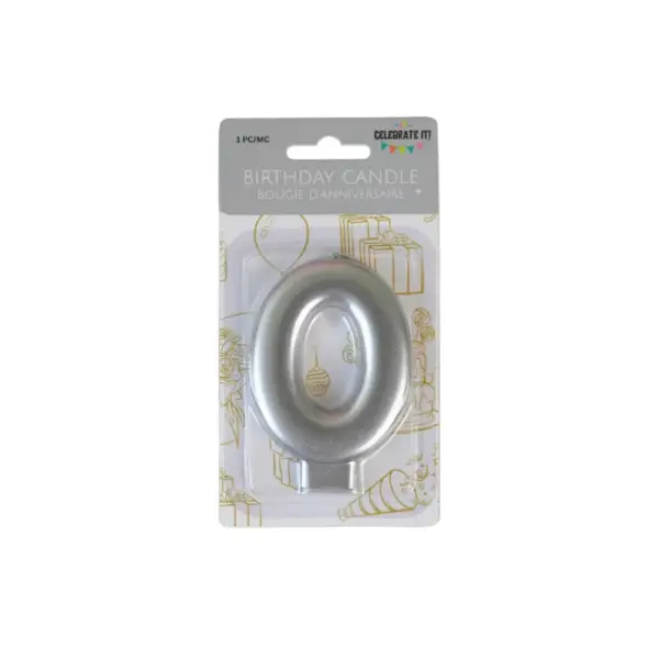Numeral Metalic Candle - Silver - Image 2