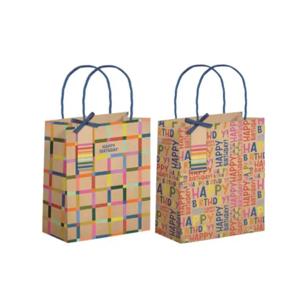 Premium Craft Gift Bag with Colour Printing Large 2 assorted styles