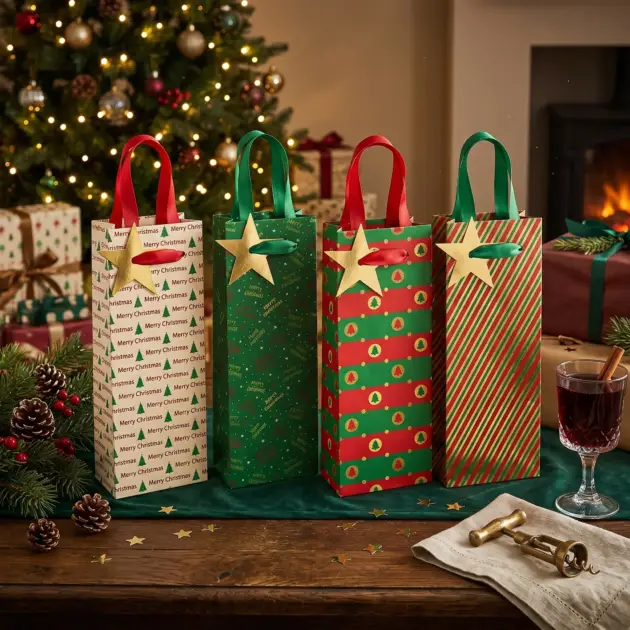 Premium Christmas wine bag Hot Stamp