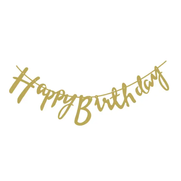Banner Happy Birthday Gold running Script