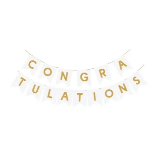 Banner Congratulations Gold Print