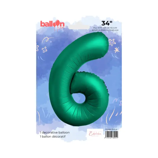 Foil Number Balloon - Chrome Green
