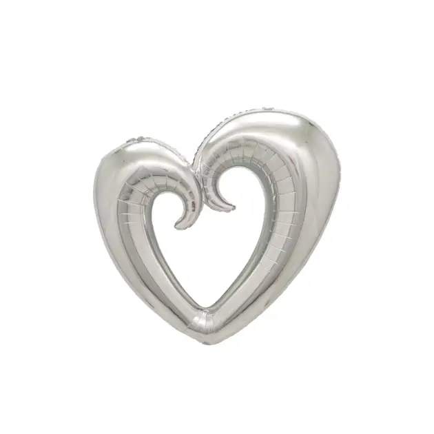 Heart Silver Foil Super Shape 36"