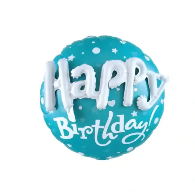 Happy Birthday Blue 3D Balloon 24"