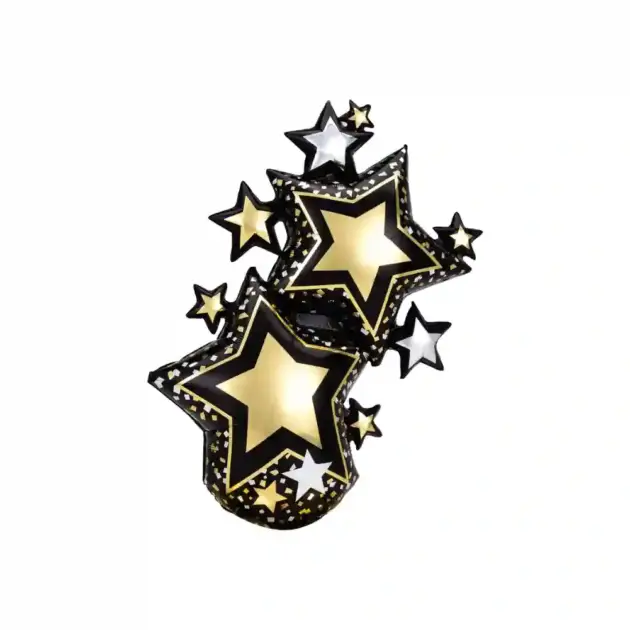 Black & Gold Stars Super Shape