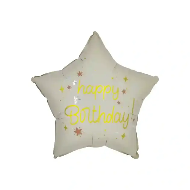 Happy Birthday Star White Standard