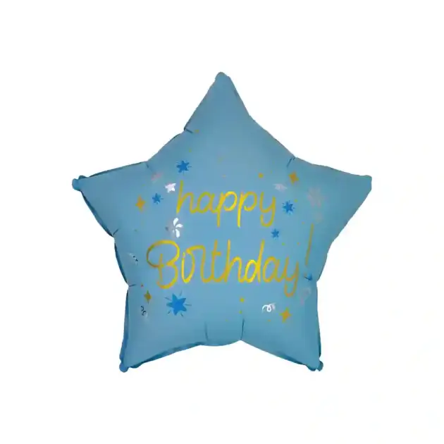 Happy Birthday Star Blue Standard