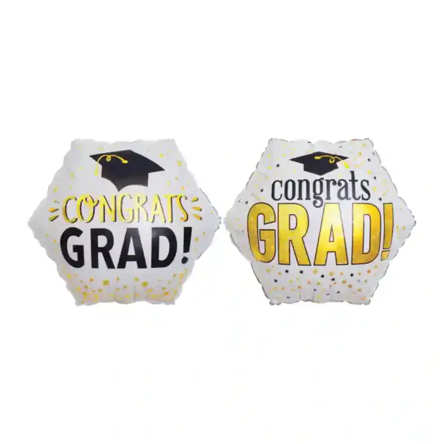 Congrats Grad White  2 different Sides 18" Standard