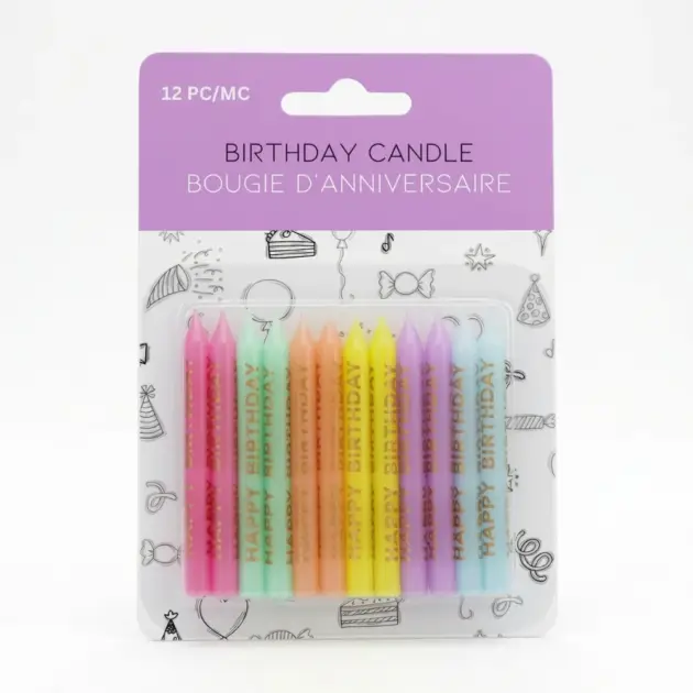 12 Birthday Candles Gold Happy Birthday