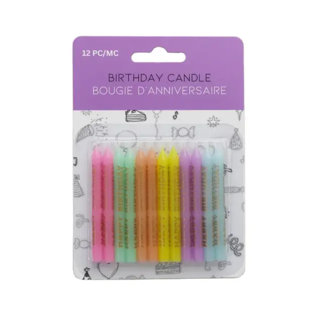 12 Birthday Candles Gold Happy Birthday