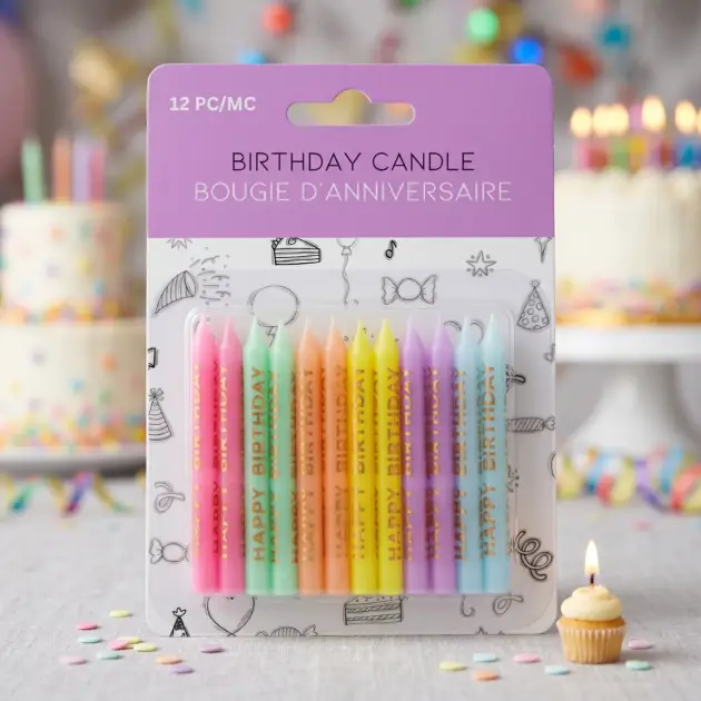 12 Birthday Candles Gold Happy Birthday