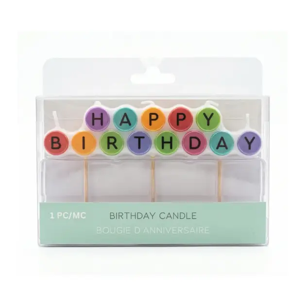 Happy Birthday Candle Multi Colour