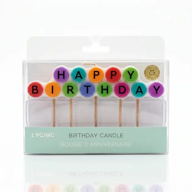 Happy Birthday Candle Multi Colour