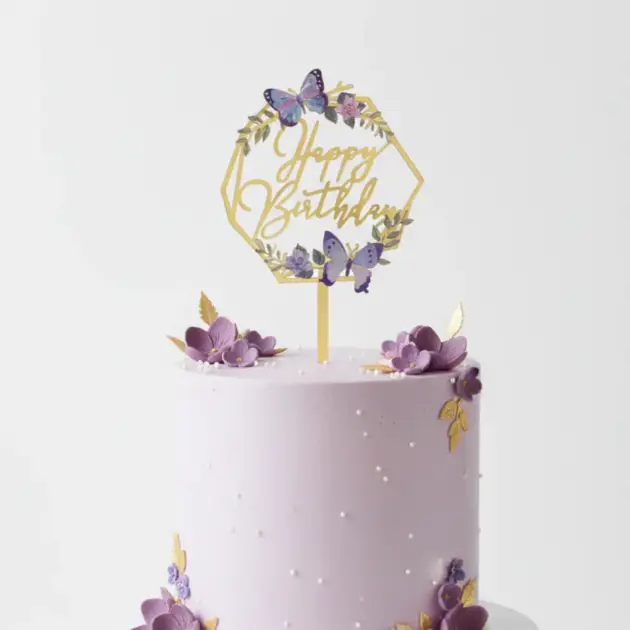 Cake Topper Rose Gold Butterfly