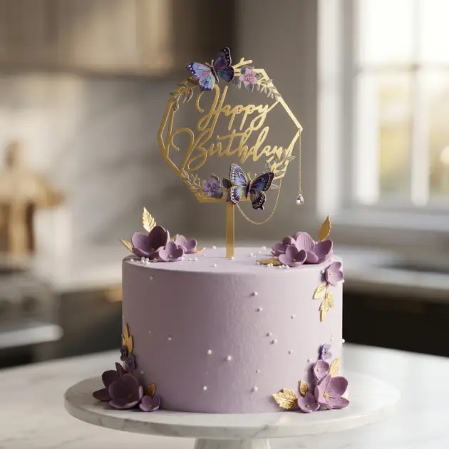 Cake Topper Rose Gold Butterfly