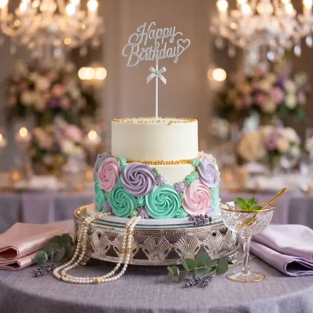 Cake Topper Silver 3D