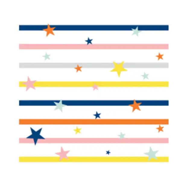 Printed Tissue 5 Sheet 20”X20” Stripe with Stars