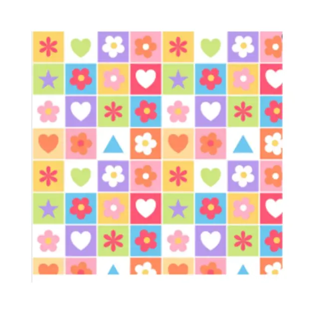 Printed Tissue 5 Sheet 20”X20” Flowers, Heart Pattern