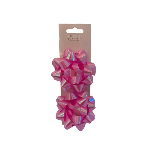 4” Star Bow Set of two Iridescent Pink