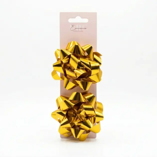 4” Star Bow Set of two Metallic Gold