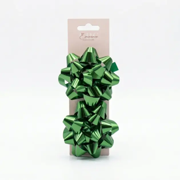 4” Star Bow Set of two Metallic Green