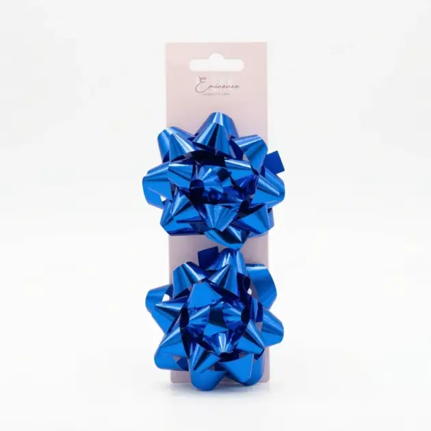 4” Star Bow Set of two Metallic Blue