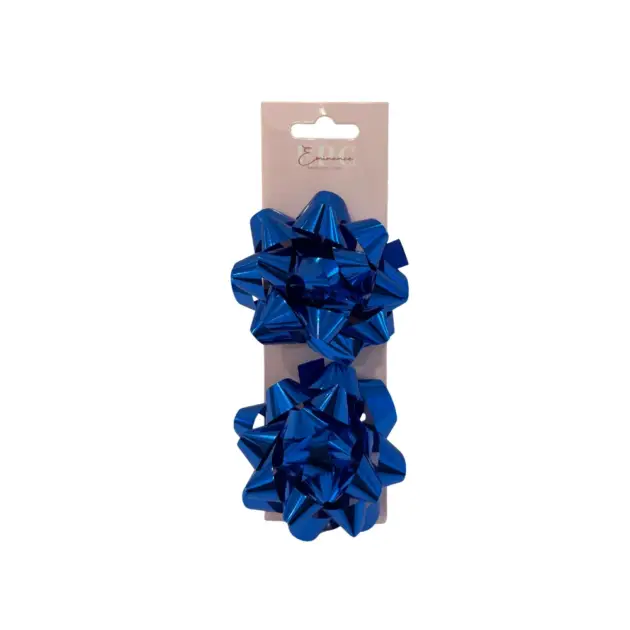 4” Star Bow Set of two Metallic Blue