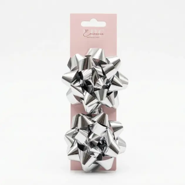 4” Star Bow Set of two Metallic Green