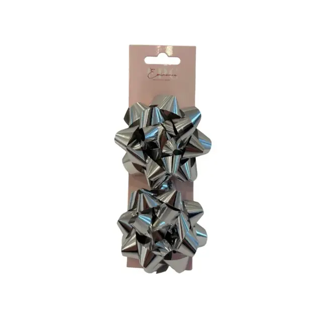 4” Star Bow Set of two Metallic Green