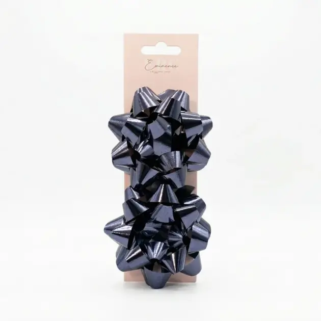 4” Star Bow Set of two Metallic Black