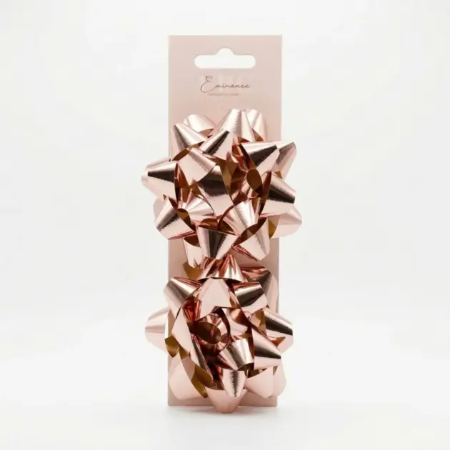 4” Star Bow Set of two Metallic Rose Gold